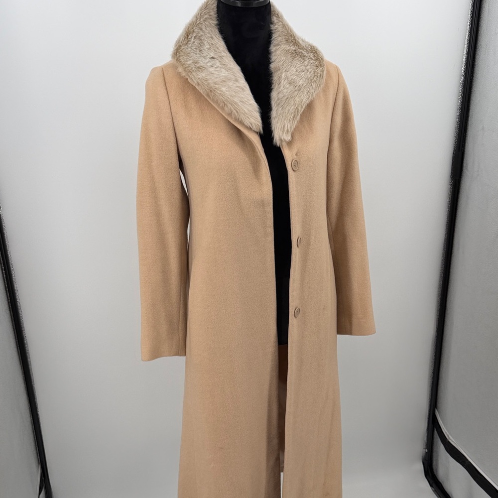 EnC trench coat Tan with Faux Fur Collar